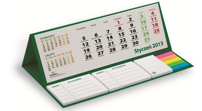 9407434  PM200 Bordkalender MAXI wire-o 316 x194 mm med Sticky notes og indeksmarkører